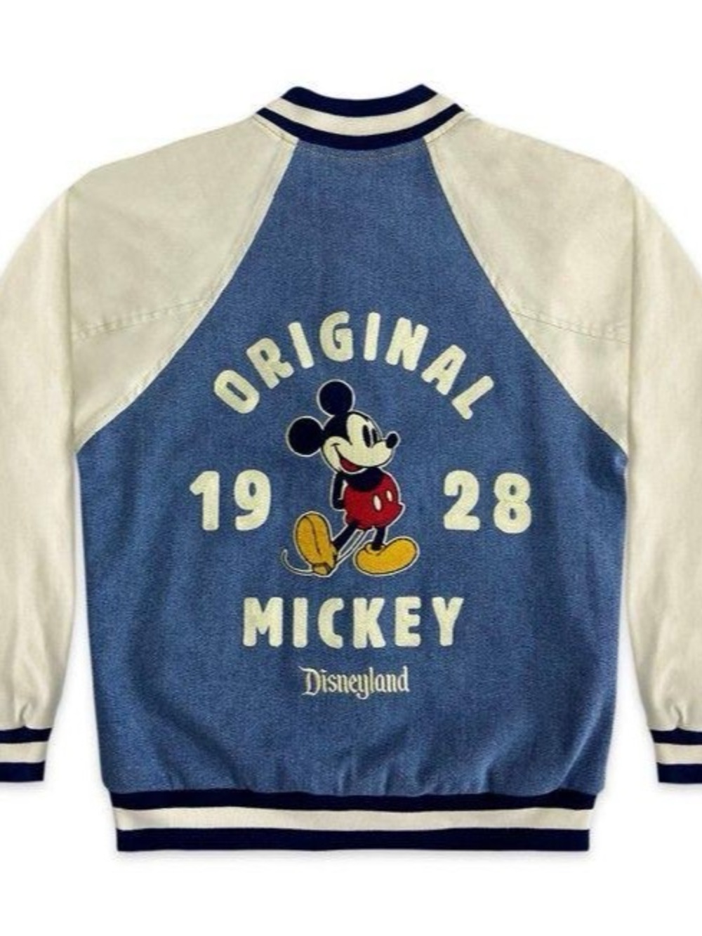 Disneyland Original Mickey 1928 Denim Varsity Jacket